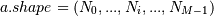 a.shape = (N_0, ..., N_i, ..., N_{M-1})