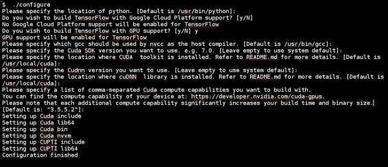 Configuring TensorFlow build