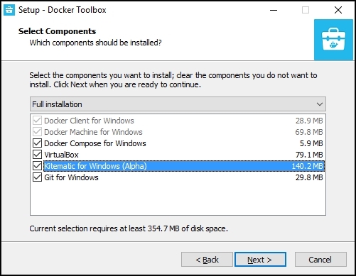 Downloading the Docker toolbox installer